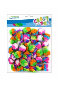 Craft with Fun Pompony we�niane neon 40 szt.