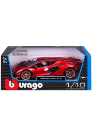 Bburago Model 1:18 Lamborghini Sian FKP 37 czerwony