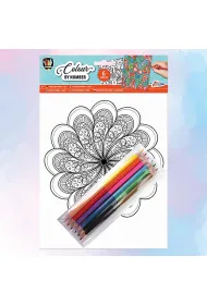 Malowanie po numerach - Mandala (6 arkuszy + 5 o��wk�w)