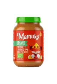 Mamuko Organiczny Obiadek Spaghetti z Pomidorami i Mozarell od 8 miesica 190 g Bio