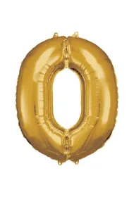 Amscan Balon foliowy cyfra 0 z�ota 70x86cm
