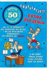 Stamp Karnet Party naklejany B6 + koperta Urodziny 50