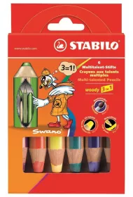 Stabilo Kredki Woody 3w1 6 szt.
