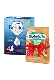 Bebilon 4 Advance Pronutra Junior Formua na bazie mleka po 2. roku ycia + BoboVita Porcja Zb Kaszka mleczna 7 zb zboowo-owsiana truskawka-banan po 8. miesicu GRATIS Zestaw 1 kg + 210 g