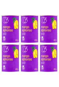 Quality Food Pulpa z mango Alphonso 99,9% mango Zestaw 6 x 450 g