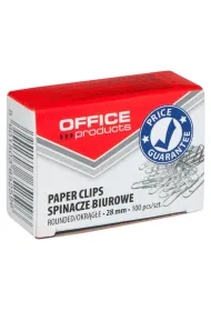 Pbs Spinacze okr�g�e Office Products 28mm 100szt srebrne 1 paczka = 10 pude�ek