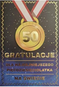 Yeku Karnet Urodziny 50 medal m�skie