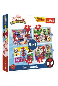 Puzzle 4w1 Ekipa Spidey`a Spidey and his Amazing Friends, Marvel Trefl