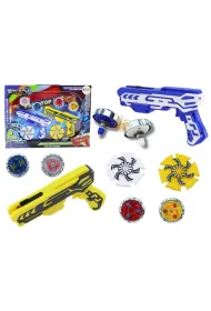 Zestaw pistolet�w wyrzutnia + 4 metaloe kr��ki LeanToys