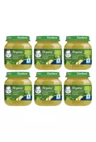 Gerber Organic Obiadek zielony groszek brokuy cukinia dla niemowlt po 4 miesicu Zgrzewka 6 x 125 g Bio