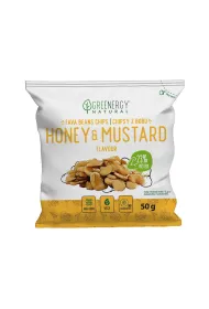 Greenergy Chipsy proteinowe z bobu o smaku miodu i musztardy 50 g