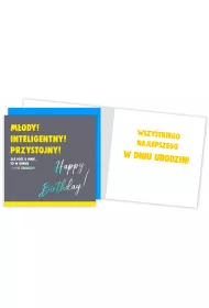 Kukartka Karnet QR-005 Urodziny  m�ody, inteligentny, przystojny