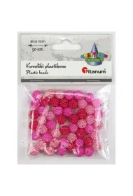 Titanum Koraliki plastikowe r�owe 10mm 50 szt.