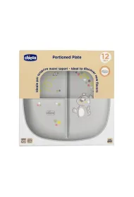 Chicco Talerz 3-dzielny szary 12m+