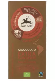 Alce Nero Czekolada gorzka z ziarnami kakaowca fair trade bezglutenowa 100 g Bio
