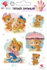 Tatuae zmywalne dla dzieci Sodkie misie All4Kids