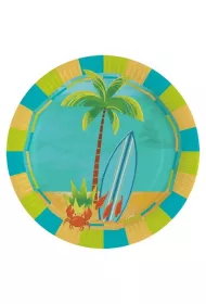 Amscan Talerze owalne papierowe Surfing 23cm 8 szt.
