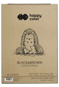 Happy Color Szkicownik na spirali BLACK&BROWN, A4, 80g, 50 arkuszy 50 kartek