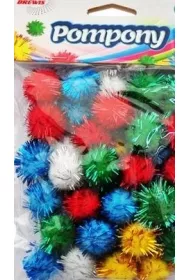 Pompony metaliczne mix 2cm