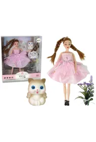 Lalka Emily warkocze kot kwiaty LeanToys