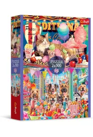 Puzzle 2x500 el. Puszy�ci przyjaciele Trefl