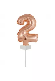 Amscan Balon foliowy mini cyfra 2 r�owe z�oto 8x12cm