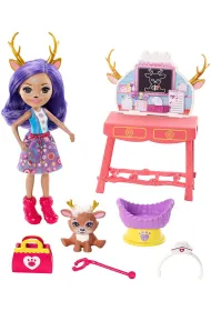 EnchanTimals. Zestaw Przychodnia dla zwierz�tek + Lalka Danessa Dear i Sprint, Akcesoria Mattel