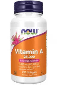 Now Foods Witamina A 25000 IU Suplement diety 250 kaps.