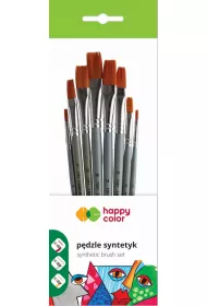 Happy Color Zestaw p�dzli hobby syntetyk p�askie 8 szt.
