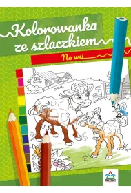 Kolorowanka ze szlaczkiem Na wsi
