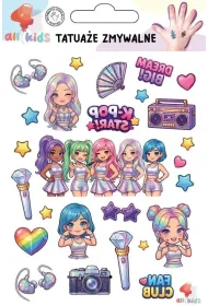 Tatua�e zmywalne dla dzieci K-pop Star All4Kids