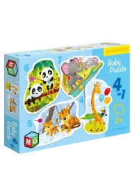 Puzzle 4w1. Dzikie zwierz�ta Multigra