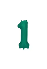 PartyDeco Balon foliowy cyfra 1 86cm butelkowa ziele�
