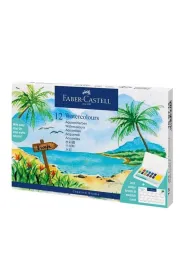 Faber-Castell Farby akwarelowe cs w kostkach 12 kol. + p�dzelek plastikowe opakowanie