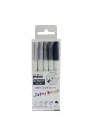 Marvy Flamastry Artist Brush Grey 5 kolor�w