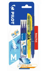 Pi�ro kulkowe Frixion Clicker Pilot granatowe + wk�ad granatowy x3 + zakre�lacz ��ty x1 blister