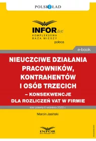 eBook Nieuczciwe dziaania pracownikw, kontrahentw i osb trzecich – konsekwencje dla rozlicze VAT w firmie pdf