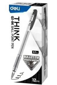 Deli D�ugopis Think 0,7 mm czarny 12 szt