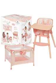 Krzese�ko do karmienia i ��eczko dla lalek 2w1 DeCuevas Toys