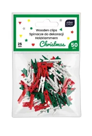 Interdruk Spinacze kolor do dekoracji mini 50 szt Christmas
