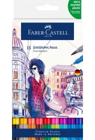 Faber-Castell Pisak akwarelowy goldfaber aqua dwustronny zestaw 18 kol.