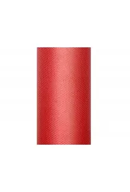 PartyDeco Tiul g�adki czerwony 0,3x9m