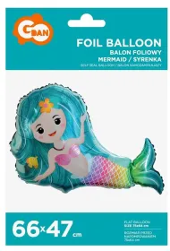 Godan Balon foliowy Syrenka, 66 cm