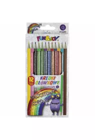 Hasta Kredki o��wkowe z brokatow� obudow� FUN&JOY 12 szt.