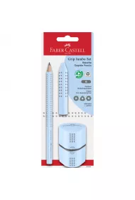 Zestaw Jumbo Grip b��kitny Faber-Castell o��wek+ gumka+temper�wka blister