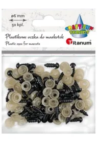 Titanum Oczy do maskotek plastikowe z mocowaniem 6mm 50 szt.