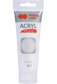 Happy Color Farba akrylowa metalik satynowe srebro 75ml