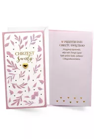 Kukartka Karnet Chrzest r�owy