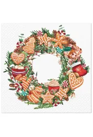 Paw Serwetka Lunch Decor Gingerbread Wreath 33x33 20szt./op.