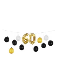 PartyDeco Girlanda balonowa 3w1 60 urodziny 260x32cm